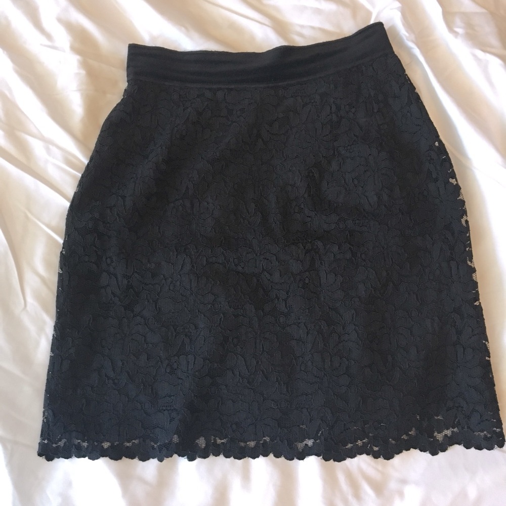 D&G Black Lace Mini Skirt with velvet waist band